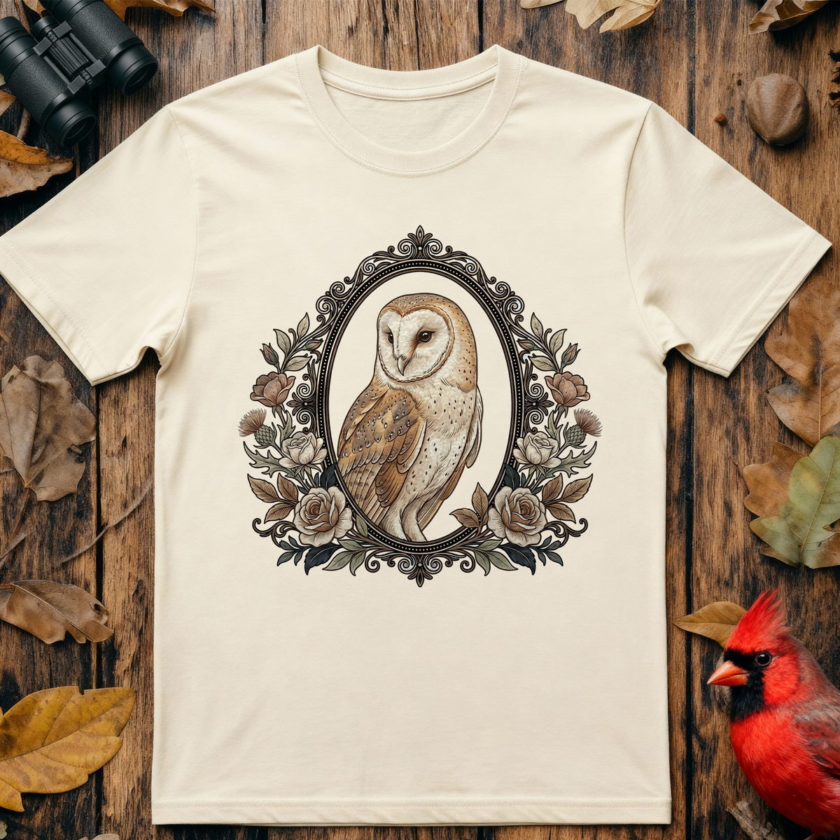Floral Frame Owl T-Shirt product image 3