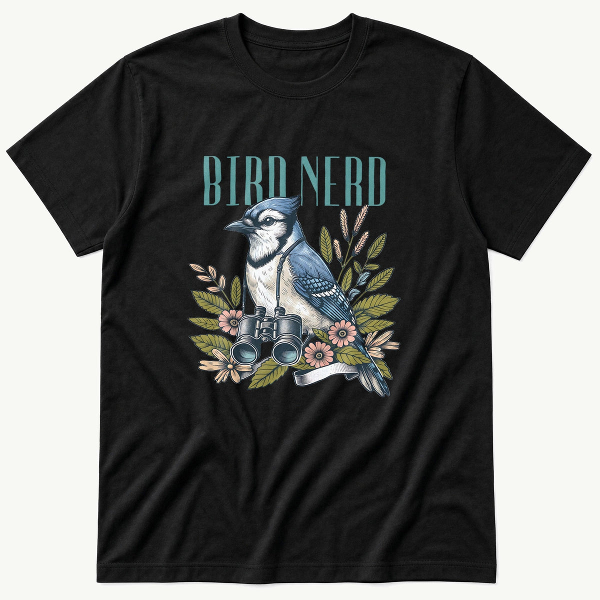 Bird Nerd Blue Jay Floral T-Shirt product image 2