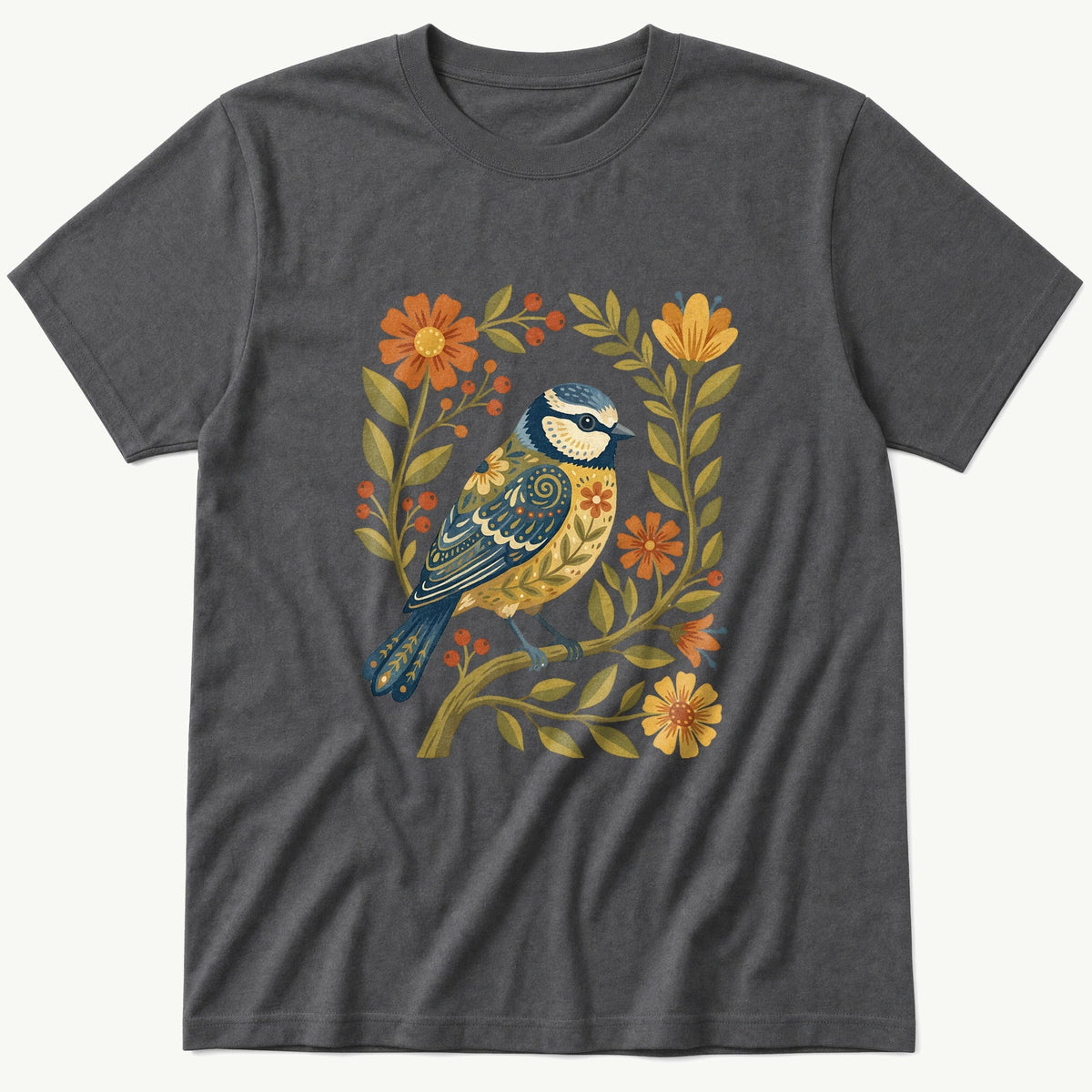 Folk Style BlueTit V2 T-Shirt product image 3