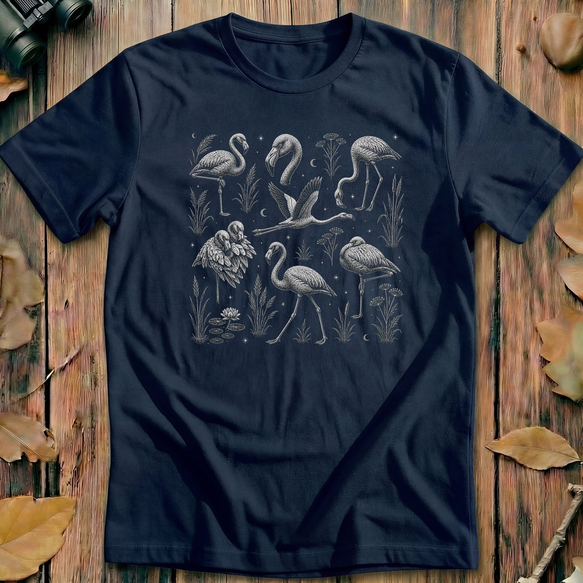 Flamingo Allover Pattern - Fine Etching T-Shirt product image 2