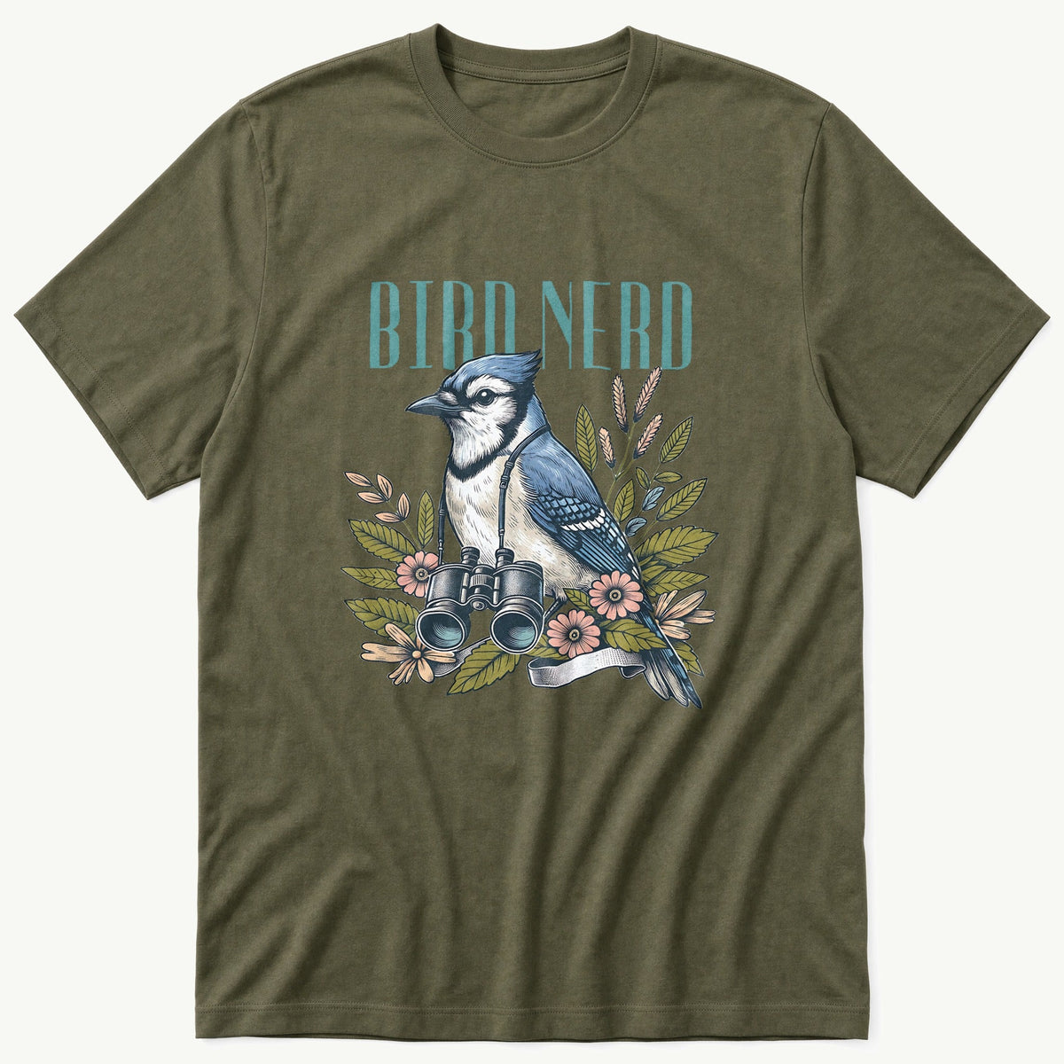 Bird Nerd Blue Jay Floral T-Shirt product image 4