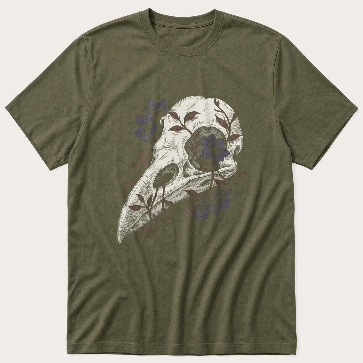Bird Skull with Florals T-Shirt product image 4