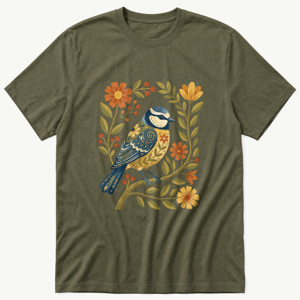 Folk Style BlueTit V2 T-Shirt product image 4