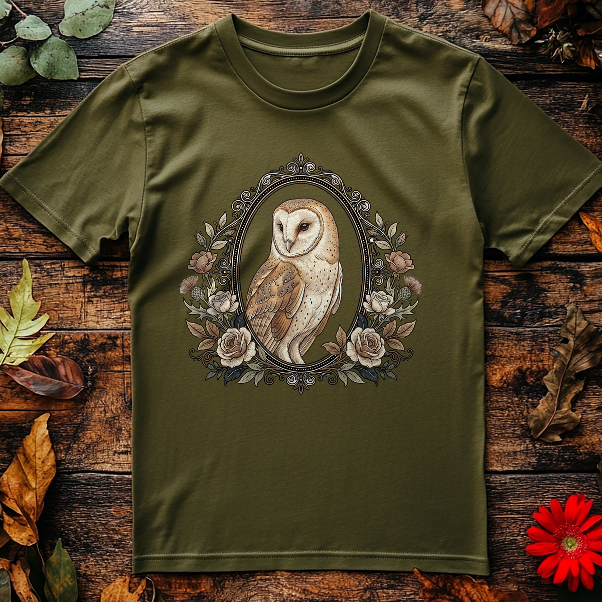 Floral Frame Owl T-Shirt product image 1