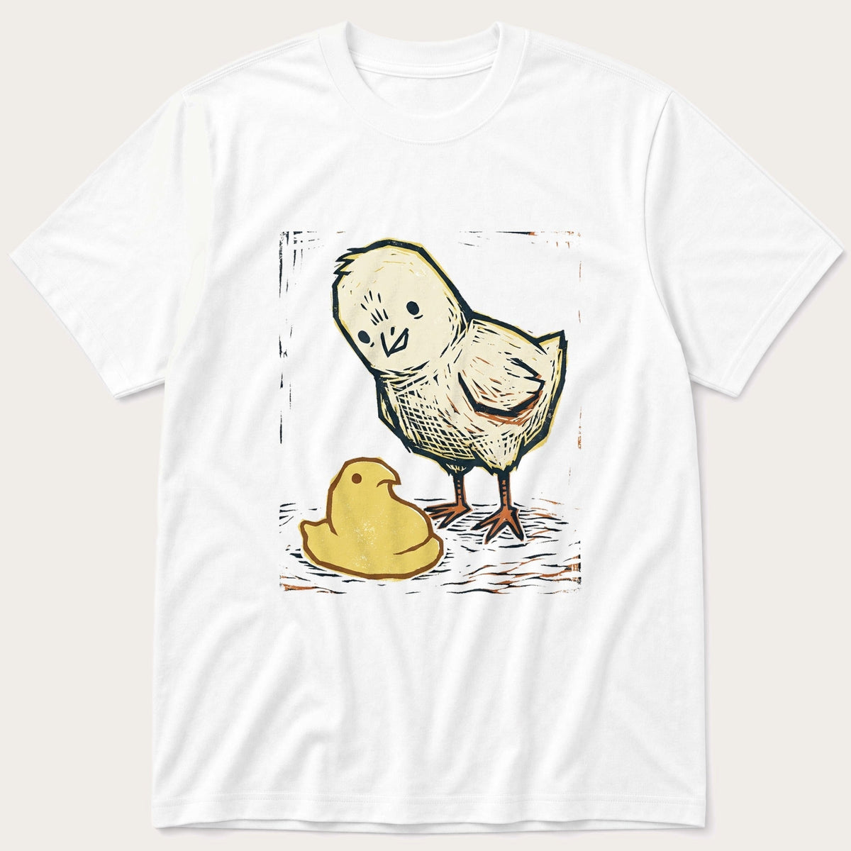 Chick Peep Woodcut T-Shirt product image 6